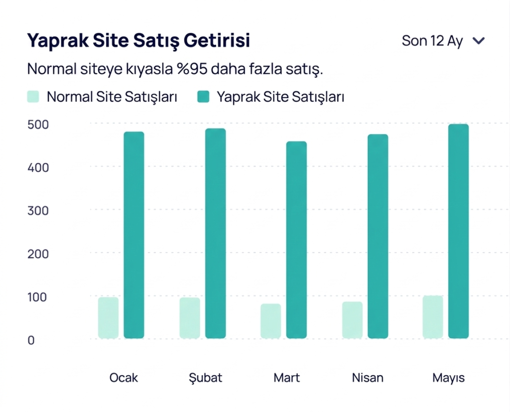 Normal sitelere kıyasla yaprak site tasarımı ile %95 daha fazla satış elde eden tek ürün satış sayfası